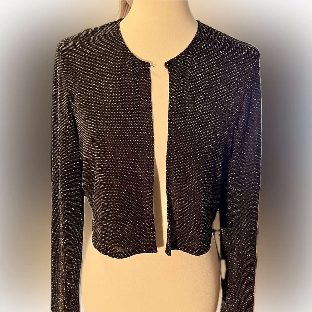 Onyx Nite long sleeved top, black glitter, glamorous L